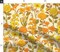 Retro Floral Yellow Orange Green 1970S Flowers Botanical Custom Printed Fabric by Spoonflower Various Fabrics by the Yard or Fat Quarter